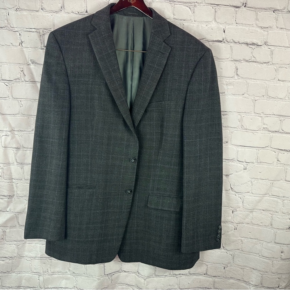calvin klein Classic Gray Men's wool sports coat Blazer sz 44L preppy office